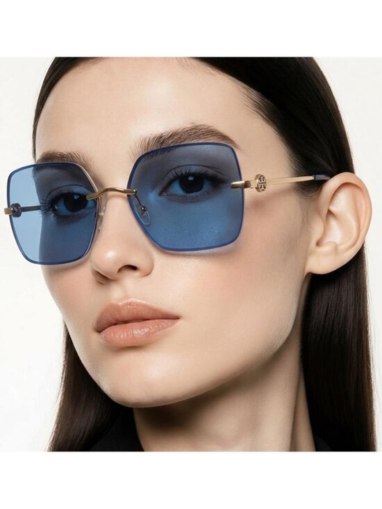 New Authentic Tory Burch TY6080 Blue Sunglasses with Orange Case main image 11